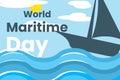 World maritime day vector graphic for poster or background Royalty Free Stock Photo