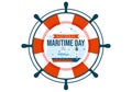 World Maritime Day Vector Illustration with Sea and Ship for Shipping Safety and Security and the Marine Environment in Nautical