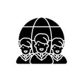 World market black icon, vector sign on isolated background. World market concept symbol, illustration Royalty Free Stock Photo