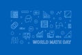 World Math Day concept vector outline horizontal banner - Math illustration Royalty Free Stock Photo