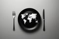 Background food globe nature symbol global fork background environment concept earth plate world planet