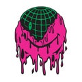The World is Melting Down Streetwear and Edgy Logos, in Pink and Green for Commercial Use