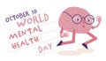 World mental health day. International event poster