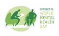 World mental health day. International event poster