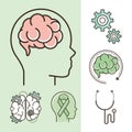 world mental health icons Royalty Free Stock Photo