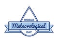 World meteorological day greeting emblem Royalty Free Stock Photo