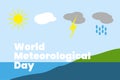 World meteorological day poster vector illustration