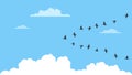 A flock of migrating birds Royalty Free Stock Photo