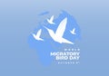 World migratory bird day background on october 9th