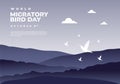 World migratory bird day background on october 9th