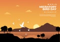 World migratory bird day background on october 9th