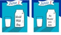 World Milk Day- Dia Mundial de la leche vector Royalty Free Stock Photo