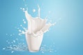 World Milk Day A glass of milk with a splash of milk on it AI generation Royalty Free Stock Photo