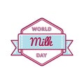 World Milk Day greeting emblem