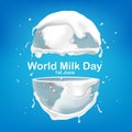 World milk day, pour milk on the world.