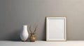 Empty picture frame minimalism mockup Royalty Free Stock Photo