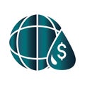 World money financial trade crisis economy, oil price crash gradient style icon Royalty Free Stock Photo