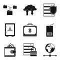 World money icons set, simple style Royalty Free Stock Photo