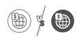 World money line icon. Global markets sign. Vector Royalty Free Stock Photo