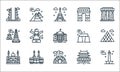 World monument line icons. linear set. quality vector line set such as monas, igloo, mosque, forbidden city, mecca, pura,