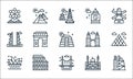 World monument line icons. linear set. quality vector line set such as , bridge, mosque, colosseum, pura, twin tower, big ben,