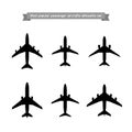 World most popular passenger aircraft silhouettes