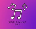 World music day illustration, 21 jun world music day Concept