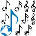 World Music Earth Notes Royalty Free Stock Photo