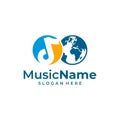 World Music Logo Template Design Vector, Emblem, Design Concept, Creative Symbol, Icon Royalty Free Stock Photo