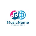 World Music Logo Template Design Vector, Emblem, Design Concept, Creative Symbol, Icon Royalty Free Stock Photo