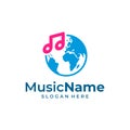 World Music Logo Template Design Vector, Emblem, Design Concept, Creative Symbol, Icon Royalty Free Stock Photo