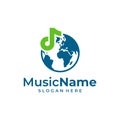 World Music Logo Template Design Vector, Emblem, Design Concept, Creative Symbol, Icon Royalty Free Stock Photo