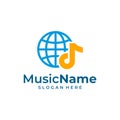 World Music Logo Template Design Vector, Emblem, Design Concept, Creative Symbol, Icon Royalty Free Stock Photo