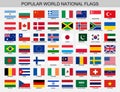World national flags set, official nations flag collection