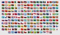 World national waving flags. Official country signs with names, countries flag banners vector set Royalty Free Stock Photo
