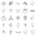 World of nature icons set, outline style Royalty Free Stock Photo