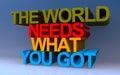 the world needs what you got on blue Royalty Free Stock Photo