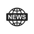 World news flat vector icon. News symbol logo illustration