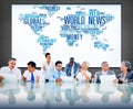 World News Globalization Advertising Event Media Information Conc Royalty Free Stock Photo