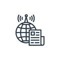 world news icon vector from detecting fake news concept. Thin line illustration of world news editable stroke. world news linear