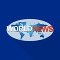 World news program logo, flat style