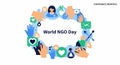 World NGO Day Illustration with Hands Royalty Free Stock Photo