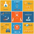 World no Tobacco Day Banners Refuse From Nicotine Royalty Free Stock Photo