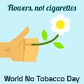 World no tobacco day celebation, sign for remembrance design illustration flat cute cartoon 31 may trend popular