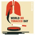 World No Tobacco Day concept banner or poster, vector illustration.