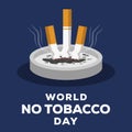 world no tobacco day illustration with turn off the cigarette on ashtray