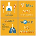 World No Tobacco Day Vector Lungs, Stop Smoking