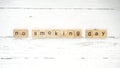 World No Tobacco Day.words from wooden cubes with letters photo