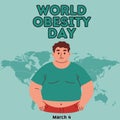 WORLD OBESITY DAY good for banner illustration or greeting uploaded in every social media Royalty Free Stock Photo