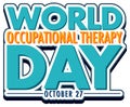 World occupational therapy day text design